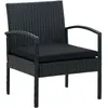 Image de Chaise vidaxl H. 72 cm non pliable exterieur en resine tressee noir