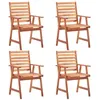 Image de Lot de 4 chaise vidaxl exterieur non pliable H. 92 cm en acacia marron