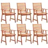 Image de Lot de 6 chaise vidaxl en acacia non pliable H. 92 cm exterieur marron
