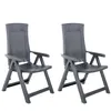 Image de Lot de 2 chaise vidaxl H. 106 cm pliable exterieur en plastique gris