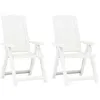 Image de Lot de 2 chaise vidaxl exterieur pliable H. 109 cm en plastique blanc
