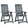 Image de Lot de 2 chaise vidaxl en plastique pliable H. 109 cm exterieur vert