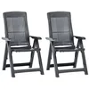 Image de Lot de 2 chaise vidaxl H. 109 cm pliable exterieur en plastique gris