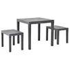 Image de Table de jardin avec 2 bancs Plastique Marron