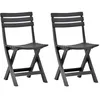 Image de Chaises de jardin pliables lot de 2 Plastique Anthracite