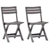 Image de Lot de 2 chaise vidaxl exterieur pliable en plastique H. 78 cm beige
