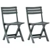 Image de Chaises de jardin pliables lot de 2 Plastique Vert