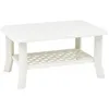Image de Table basse Blanc 90x60x46 cm Plastique