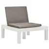 Image de Chaise de salon de jardin avec coussin Plastique Blanc