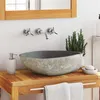 Image de Lavabo en pierre de rivière Ovale (45 53)x(34 41) cm