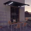 Image de vidaXL Luifel handmatig uittrekbaar met LED 450x300 cm antraciet3051246
