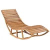 Image de Chaise longue vidaxl marron L. 60 cm en teck H. 73 cm non pliable