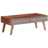 Image de Table basse gris 110x50x40 cm bois massif