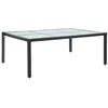 Image de Table à dîner d extérieur Noir 200x150x74 cm Résine tressée