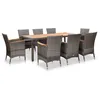 Image de vidaXL 9-delige Tuinset met kussens poly rattan grijs46083