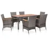 Image de Salon de jardin Vidaxl 7 pieces 6 personnes resine tressee 150.0 x 90 x 75 gris