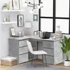 Image de Bureau d angle Gris béton 145x100x76 cm Bois d ingénierie