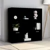 Image de Bibliothèque Noir 98x30x98 cm Bois d'ingénierie