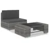 Image de Salon de jardin modulable Vidaxl resine tressee gris 2 pieces 90.0 x 50 x 26 1 personnes