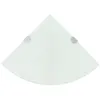 Image de Étagères d angle 2 pcs et supports chromés Verre Blanc 25x25 cm