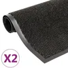 Image de vidaXL Droogloopmatten 2 st rechthoekig getuft 60x90 cm zwart3051606