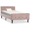 Image de Cadre de lit sans matelas Rose Velours 90x200 cm