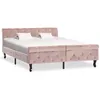 Image de Cadre de lit sans matelas Rose Velours 140x200 cm