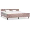Image de Cadre de lit sans matelas rose velours 200x200 cm