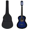 Image de vidaXL Jeu de guitare classique pour débutants 8 pcs Bleu 1/2 34"