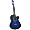 Image de Guitare découpée classique occidentale 6 cordes Bleu ombré 38