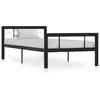 Image de Cadre de lit sans matelas noir et blanc métal 90x200 cm