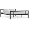 Image de Cadre de lit sans matelas noir et blanc métal 160x200 cm