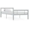 Image de vidaXL Bedframe metaal grijs en wit 100x200 cm284557