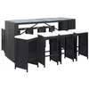 Image de Ensemble de bar d extérieur 9 pcs Résine tressée Noir