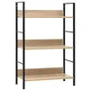 Image de Bibliothèque à 3 niveaux chêne 60x27,6x90,5cm bois d ingénierie
