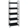 Image de Bibliothèque à 5 niveaux noir 60x27,6x158,5cm bois d ingénierie