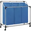 Image de vidaXL Wassorteerder met 3 zakken staal blauw288331