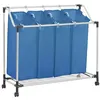 Image de vidaXL Wassorteerder met 4 zakken staal blauw288332