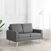 Image de vidaXL Canapé à 2 places Gris clair Tissu