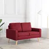 Image de vidaXL Canapé à 2 Places Meuble de Salle de Séjour Sofa de Salon Canapé de Salle de Séjour Meuble de Salon Maison Intérieur Rouge Bordeaux Tissu 288710