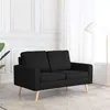 Image de vidaXL Canapé à 2 places Noir Tissu