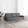 Image de Canape droit en.casa 3 places en tissu gris 184 x 184 x 82.5 cm