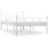 Image de Cadre de lit sans matelas blanc métal 140x200 cm