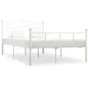 Image de Cadre de lit sans matelas et tête de lit blanc métal 160x200 cm