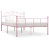 Image de vidaXL Cadre de Lit Sommier à Lattes Lit Double Adulte Cadre à Lattes sur Pied Chambre à Coucher Maison Intérieur Rose Métal 160x200 cm 284541