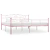 Image de vidaXL Cadre de Lit Sommier à Lattes Lit Double Adulte Cadre à Lattes sur Pied Chambre à Coucher Maison Intérieur Rose Métal 180x200 cm