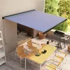 Image de vidaXL Luifel handmatig 350x250 cm blauw en wit3052701