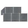 Image de vidaXL Schuttingset 5 vierkant en 1 schuin 965x186 HKC grijs3053237