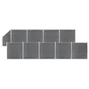 Image de vidaXL Schuttingset 9 vierkant en 1 schuin 1657x186 cm HKC grijs3053241