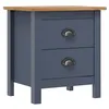 Image de Table de chevet Hill Gris 46x35x49,5 cm Bois de pin solide